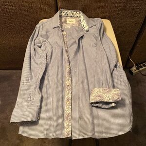 Ted Baker Button Down Dress Shirt. Color: Blue/White. Size: 15.5 (32/33)